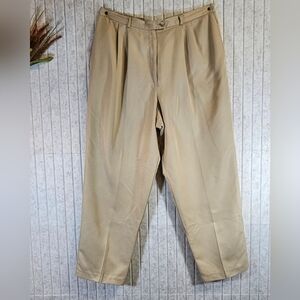 Talbots Women’s Khaki Dress Pants Size 16 Classic Pleated Front Straight Leg